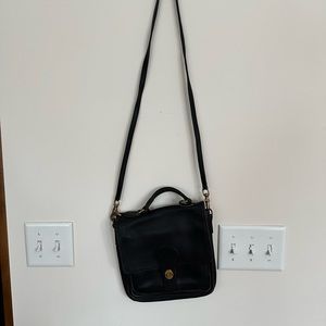 Authentic black coach leather shoulder bag